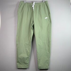 Nike XL Olive Green Sportswear Club Woven Pants Women's Drawstring Casual